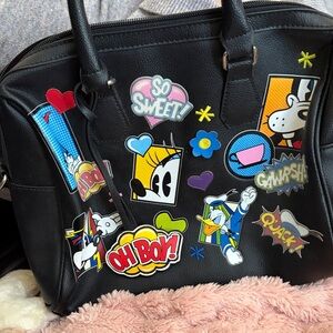Disney Black Cartoon Graphic Satchel